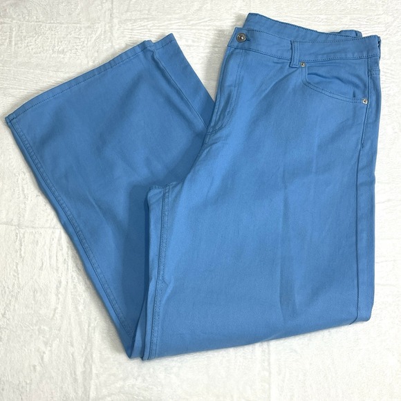 NWT H&M Divided Wide Leg High Waist Blue Pants Jeans Denim Women's Size 18 - Picture 2 of 10